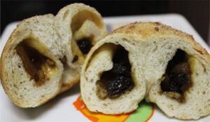 アップル&レーズンベーグル断面